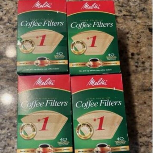 Melitta 40 Count #1 Natural Brown Cone Coffee Filters (Pack of 4) - Picture 1 of 2